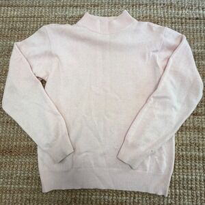 Pink 100% Cashmere Mock Neck Sweater Women's Size L